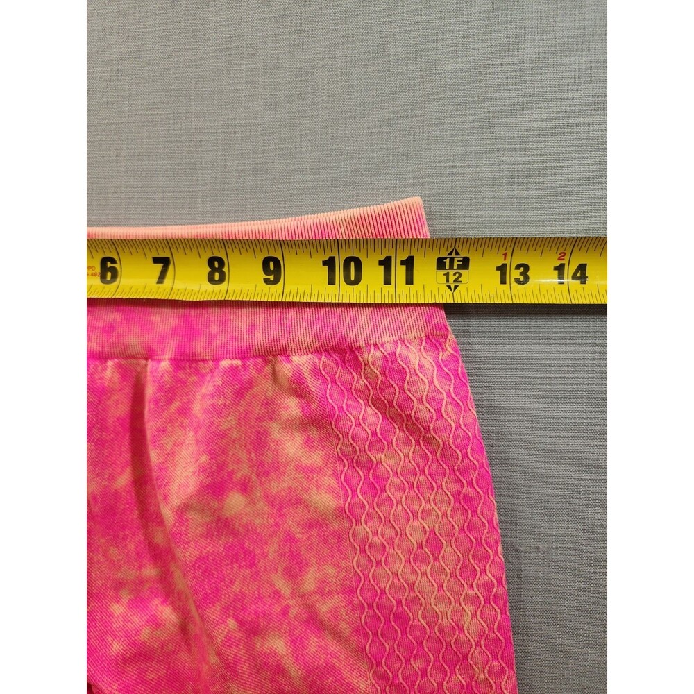 Women's Pink Tie-Dye Seamless 2-Piece Activewear Set | Long Sleeve Crop Top &... - Picture 7 of 12
